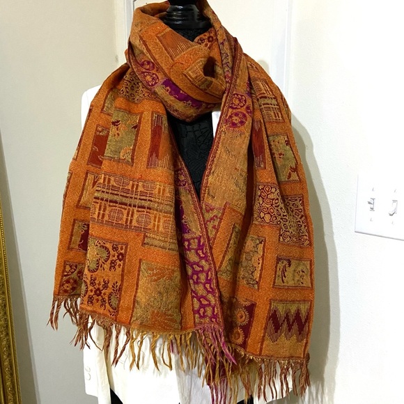 100% oversized wool scarf - Picture 4 of 9